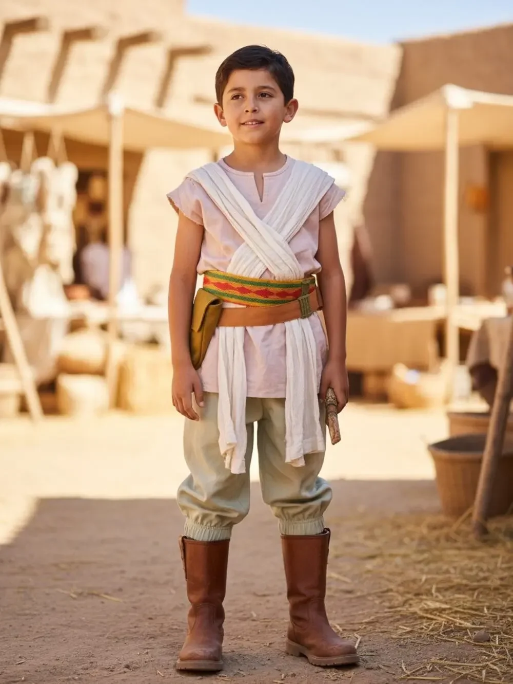 Star Wars Rey Costume Outfit Kids Scavenger Dress Up with Belt & Pants  Size 5-6